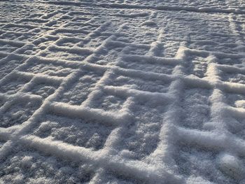 Full frame shot of snow covered land