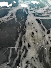High angle view of sandy beach