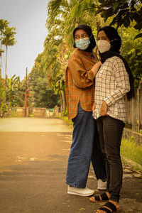 Couple standing outdoors