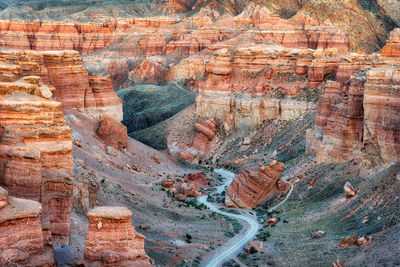 Aerial view of rock formations