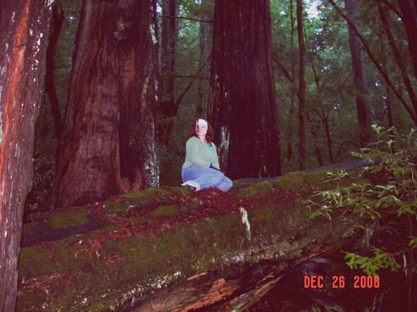 tree, forest, tree trunk, full length, lifestyles, leisure activity, casual clothing, rear view, standing, nature, growth, woodland, day, young adult, tranquility, outdoors, front view, tranquil scene