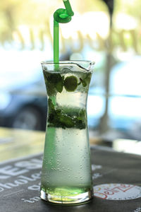 Close-up of drink on table