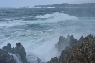 Scenic view of sea and rocks