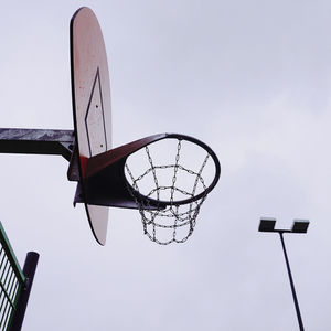Old basketball hoop in the street