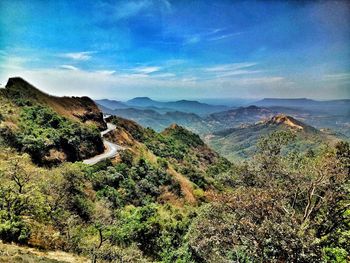 Scenic view of mountains against sky