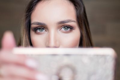 Close-up portrait of a beautiful young woman