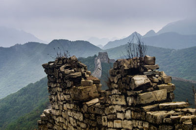 Panoramic view of mountains against sky