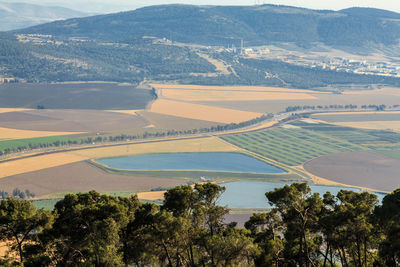 High angle view of landscape against sky