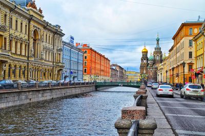 View of road passing through city