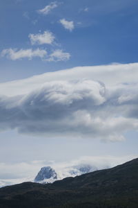 Low angle view of mountain against sky