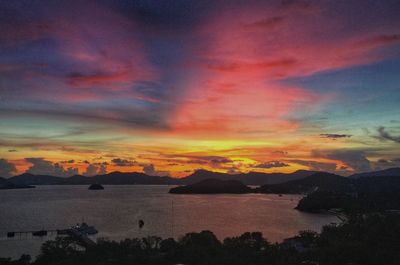 Dramatic sky over sea during sunset