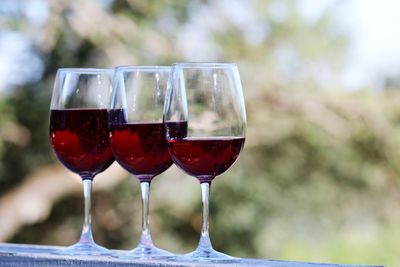 Close-up of beer in wineglass