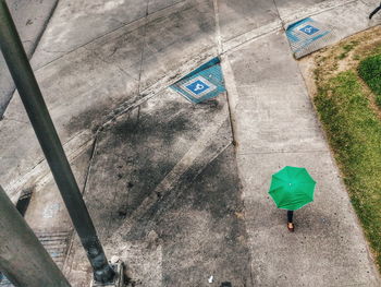 High angle view of man on floor