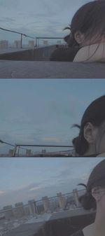 Portrait of woman looking at swimming pool against sky
