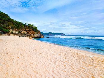 Scenic view of beach against sky