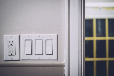 Close up of switchboard