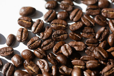 Close-up of roasted coffee beans