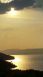 Scenic view of sea at sunset