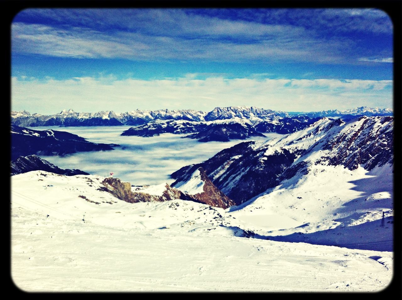 snow, winter, cold temperature, season, transfer print, weather, mountain, tranquil scene, sky, tranquility, scenics, covering, landscape, snowcapped mountain, beauty in nature, nature, frozen, auto post production filter, cloud - sky, mountain range