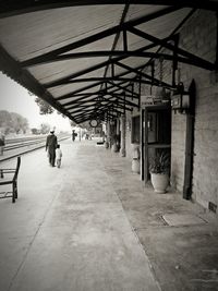 Man walking in corridor