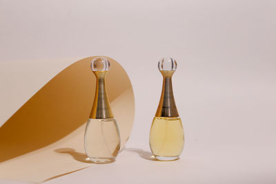 Close-up of perfume bottles