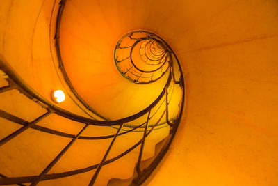 Low angle view of spiral staircase