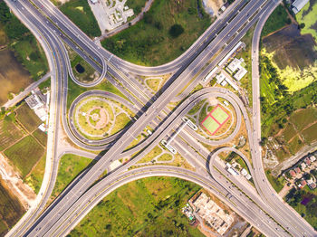 Directly above shot of highways in city