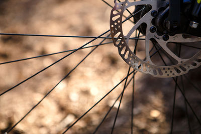 Close-up of bicycle wheel