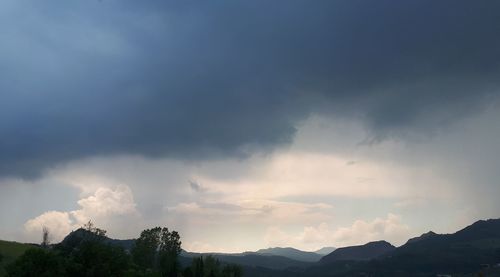 Low angle view of mountains against sky