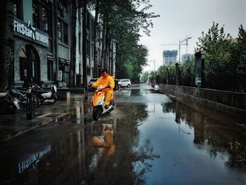 Reflection of buildings in water