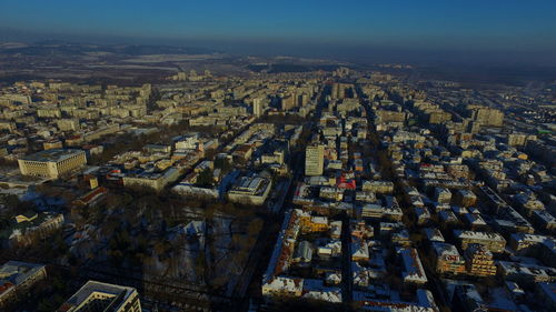 High angle view of city