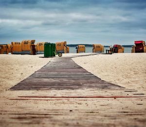 View of empty beach against sky