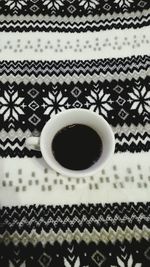 High angle view of coffee on table