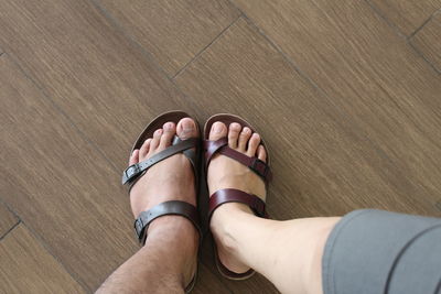 Closeed up feet couple