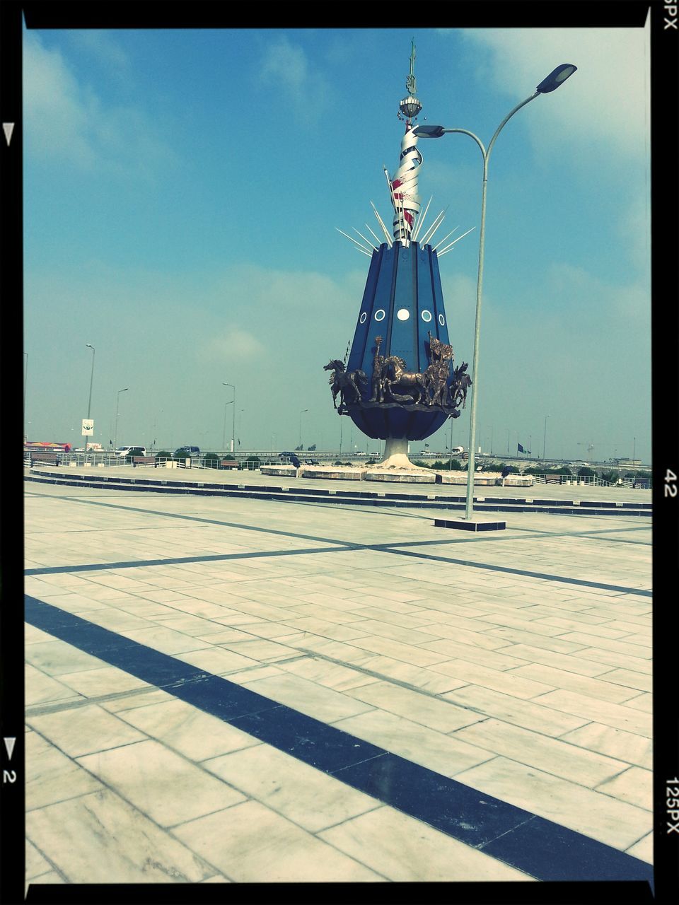 transfer print, auto post production filter, sky, transportation, built structure, mode of transport, blue, water, outdoors, nautical vessel, architecture, day, no people, sea, sunlight, cloud - sky, harbor, pier, travel, cloud