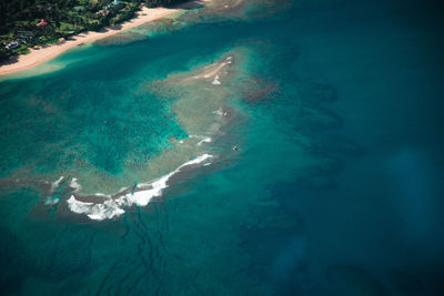 High angle view of sea waves