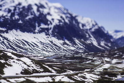 Close-up of snow on mountain