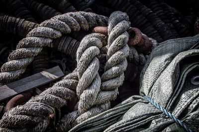 Full frame shot of rope tied up