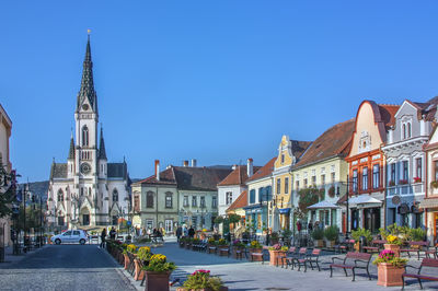 Sacred heart church in koszeg city center, hungary