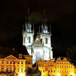 City lit up at night