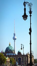 Low angle view of tower against sky