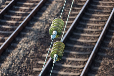 High angle view of railroad tracks