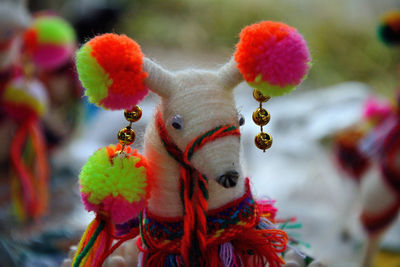 Close-up of multi colored toy