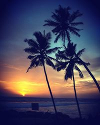 Scenic view of sea at sunset