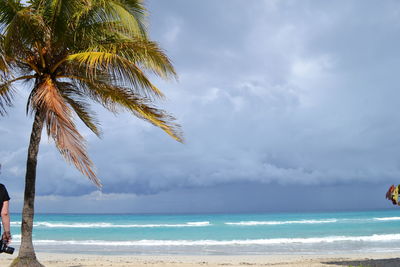 Scenic view of beach against sky