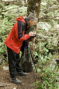 Man working in forest