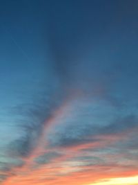 Low angle view of sky during sunset