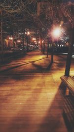 Illuminated street light at night