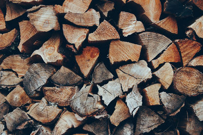 Full frame shot of logs