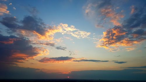 Low angle view of sky during sunset